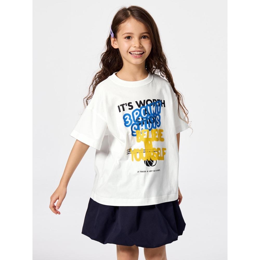 GU by Uniqlo Детский унисекс большой размер графический футболка баскетбольный мяч