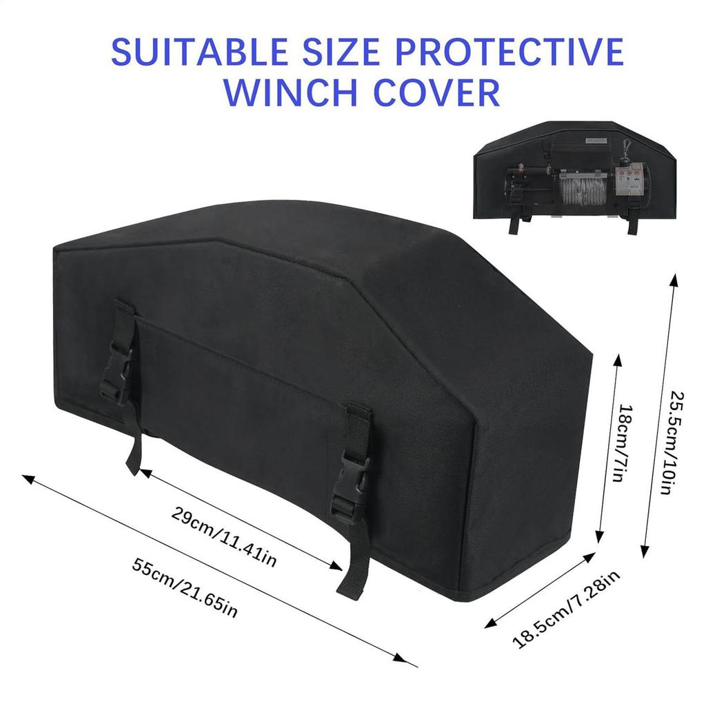 Winch Dust Cover UV Protection Adjustable Straps Oxford Waterproof Winch Accessories For Snow Automobile Automotive Car Outdoor