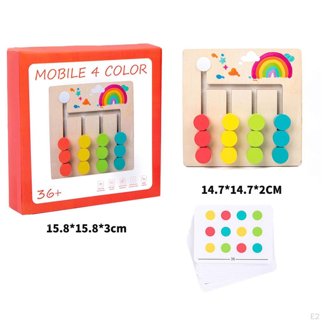 Детские обучающие игрушки Монтессори, слайд-головоломка, соответствующие цвету и форме, логические игры, деревянные логические игры