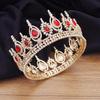 Royal Queen King Round Diadem Gorgeous Crystal Bridal Tiaras And Crowns Wedding Hair Jewelry Bride Head Ornaments Party Prom