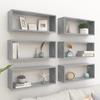 VidaXL Wall Cube Shelves 6 Pcs Concrete Grey 60x15x23 Cm Chipboard