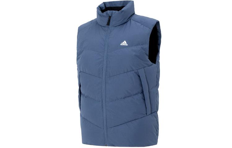 adidas Мужские пуховые жилеты Синие С воротником-стойкой Умеренные IS0370
