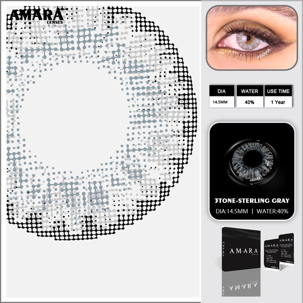AMARA LENSES 1 Pair 3TONE Soft Color Contact Lens Natural Looking Contactlens Eye Cosmetic Lenses