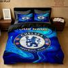 Custom Chelsea F.C Bedding Quilt Set Quilt Cover Pillowcase Home Decoration Birthday Gift (1 * duvet cover + 2 * pillowcase, without core)