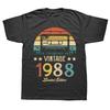 New Men Retro Cassette Vintage Made In 1988 T Shirt 37th 37 Years Old Birthday Party Gift Printed Casual Tee Shirt Short Sleeve