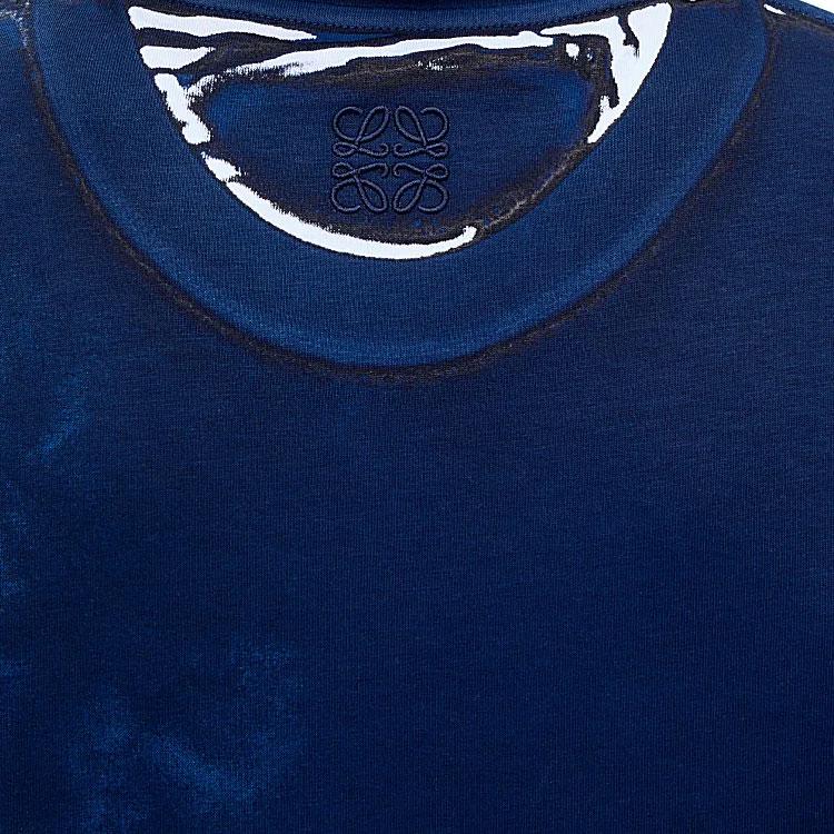 LOEWE T-Shirts Men's Blue Crew Neck Moderate Straight Fit H616Y22J10-5102