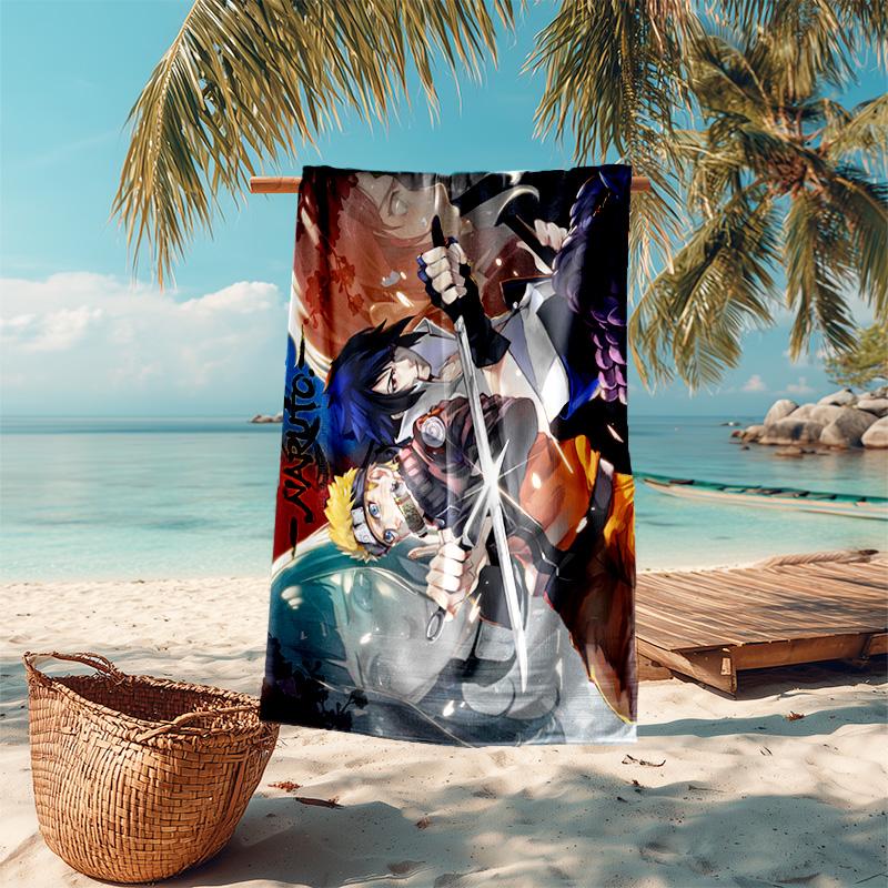 Japanese anime cartoon NARUTO famous Uzumaki Naruto beach towel Outdoor camping Beach towel for vacation swim Outdoor pool Absorbent bath towel Y8