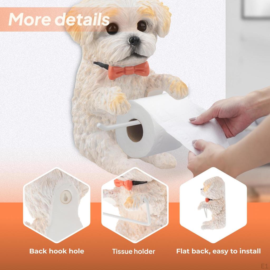 Creative Cartoon Animal Shape Tissue Wall Mounted Rack, Toilet Holder, Resin Paper