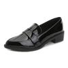 Women's Black Leather Shoes Loafers with Skirts Work Shoe Black Professional Shoes Daily Casual Commuting Women's Shoes