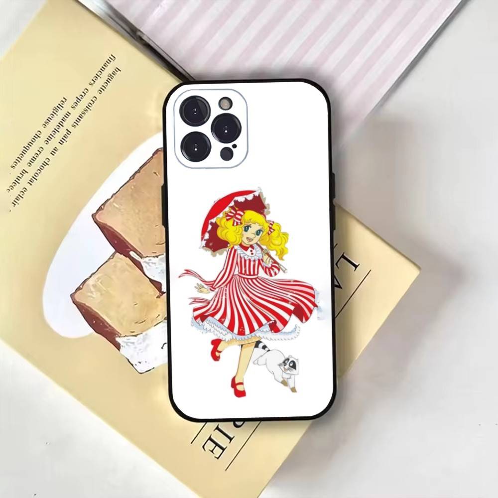 Аниме Манга Конфеты Чехол для Телефона Для iPhone17,16,15,14,13,12,11 Plus,Pro Max,Мягкая Черная Крышка