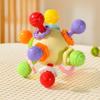 Silicone Hand Grip Ball Rotating Rattle Manhattan Round Ball Rattle Sound Toy  Newborn Gift