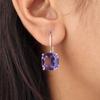 Iolite Gemstone 925 Sterling Silver Handmade Earrings 1" For Mother's Day Gift EE-172-11