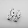 925 Sterling Silver Circle Earrings For Women Trendy Crown Zircon Tassel Earring Jewelry Prevent Allergy Party Accessories G