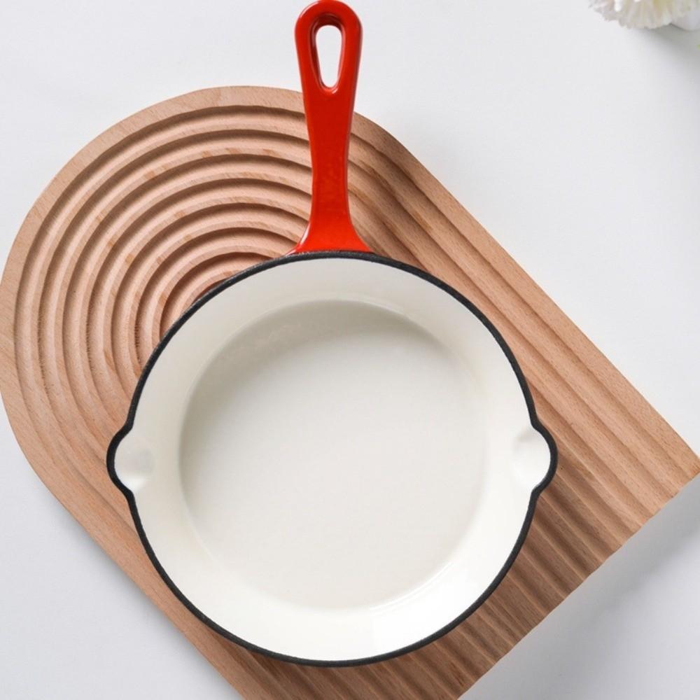 Non-stick Enameled Cast Iron Dutch Oven Flat Bottomed Omelette Pan Frying Pan Kitchen Cookware