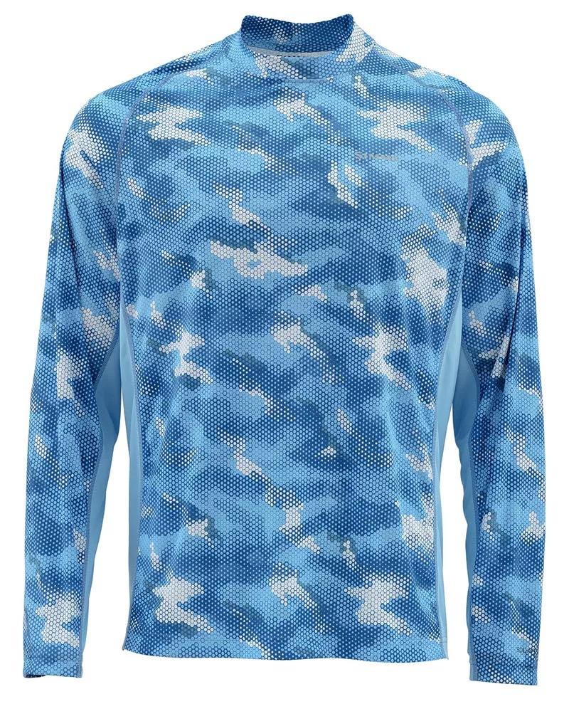 SIMMS camouflage fishing suit Luya long-sleeved crew neck T-shirt men's summer sunscreen suit quick-drying breathable fishing suit