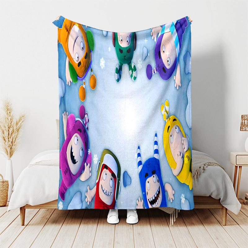 1pc Blanket Oddbods Print Design, Lightweight Blanket for Sofa, Bed- Soft &Warm, Gift for All Seasons like Christmas, Halloween