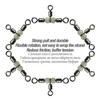 10Pcs Durable Luminous Splitter Brass Barrel Ring Rolling 3 Way Trident Fishing Pin Line Connector