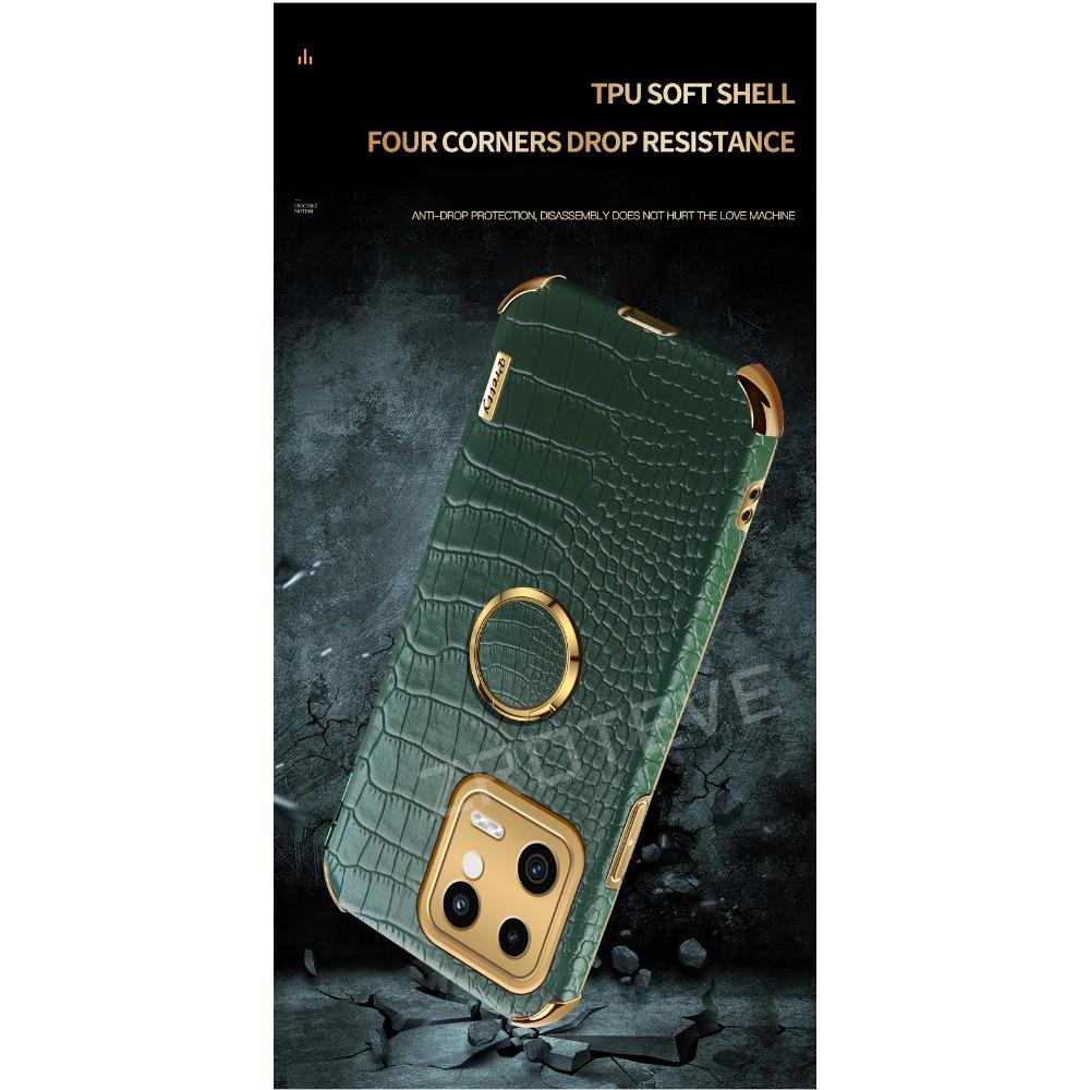 Роскошный чехол с покрытием из крокодиловой кожи для Xiaomi 13T Pro 13 Lite 12T 12 11T 11 Mi 10 10T защитный чехол кольцо магнитный держатель противоударный чехол-подставка
