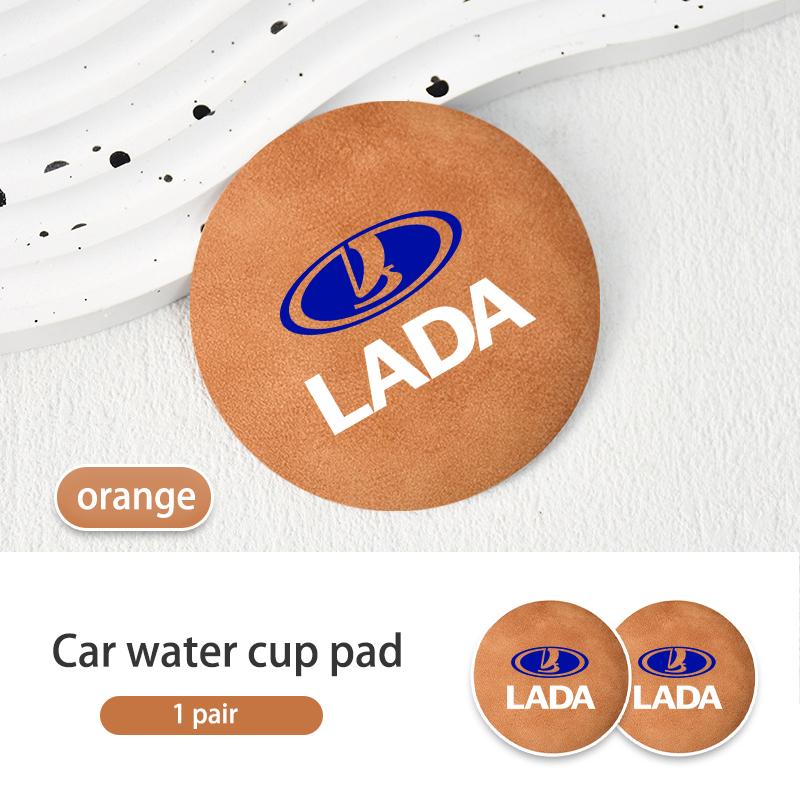 2pcs Suede Car Drink Mat Universal Non Slip Cup Holder Pad For Lada Niva Vesta 4X4 Samara Kalina Largus Priora Granta ejw1
