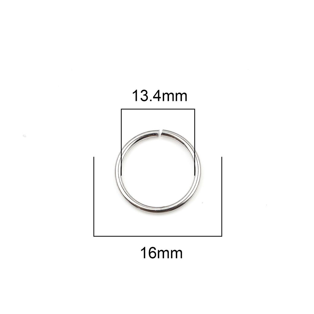 100pcs 0.5mm-1.8mm-4mm-16mm Stainless Steel Open Jump Rings Findings Round Silver Color DIY Making Keychain Necklace Jewelry