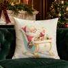 Christmas Cute Santa Pillow Covers Pattern Cushion Cover Suitable for Sofa Bedroom Car Pillow Cover