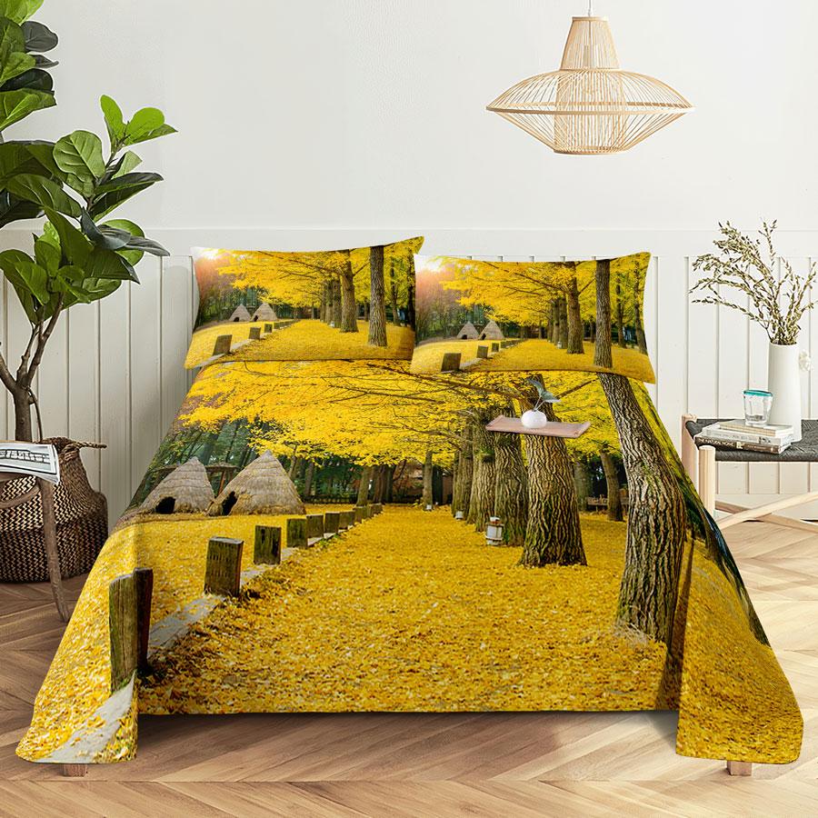 Comforter Scene Bed Sheet And Bedding Linens Queen King Double Size 220X240 Trees For Bedroom Soft Twin Full Single