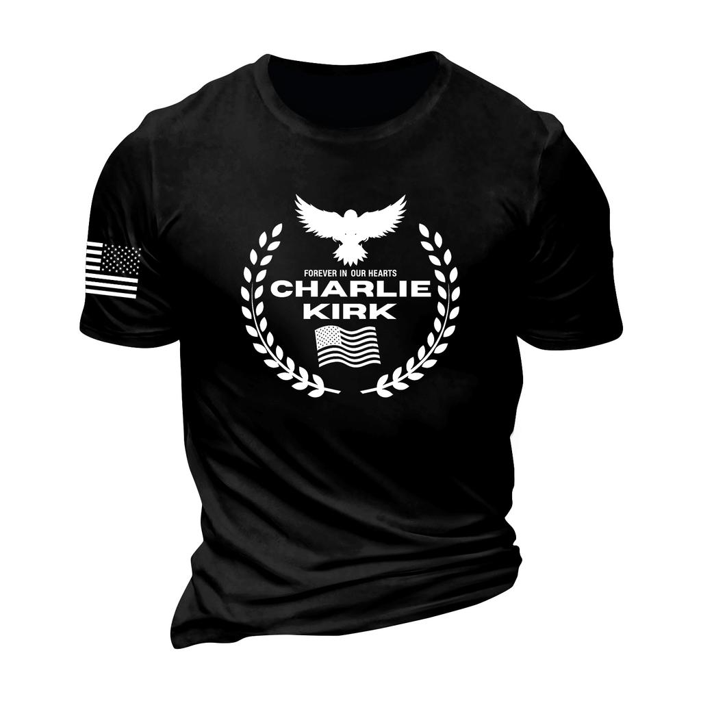 Fashionable Round Neck Short Sleeve Work Clothes Printed Tops For Mens Summer Tops