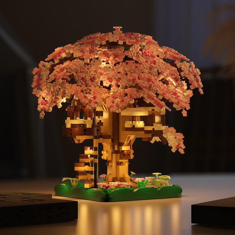 Набор для сборки домика под сакурой Lego: Букет из цветущего персика своими руками и украшения ручной работы для девочек
