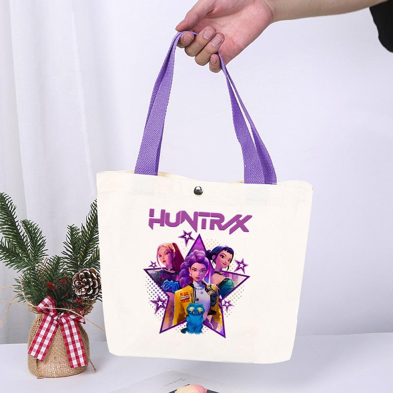 K-Pop Anime Cartoon Printed Student Large Capacity Portable Shoulder Bag Casual Canvas Bag