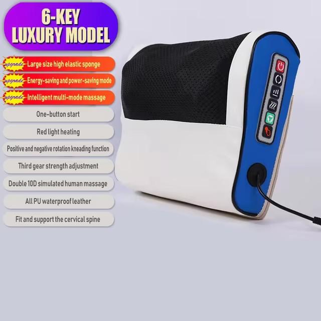 Многофункциональный массажер для шеи и плеч, бытовой инструмент для разминания шеи и спины с несколькими регулируемыми горячими компрессами для массажа