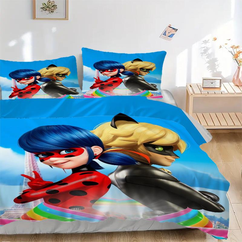 Miraculous Adventures Print 3Pcs Bedding Setduvet Cover With 2 Bedropillowcase Home Birthday Gift