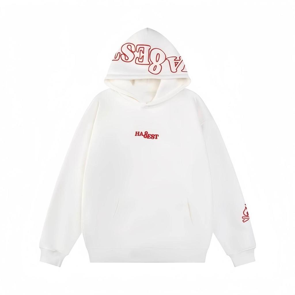 American Little Flame Embroidered Unisex Hooded Sweatshirt – Versatile Loose Fit for Autumn/Winter.