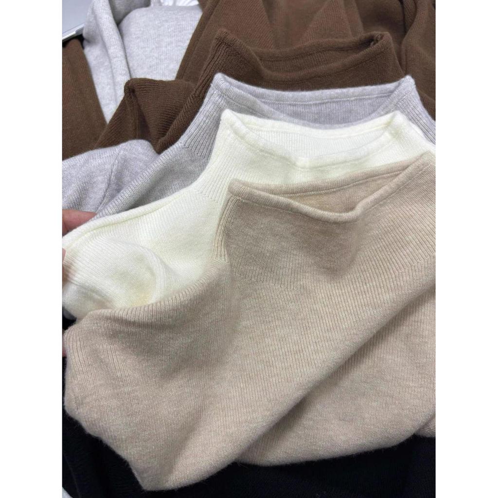 Korean Style Candy Color Soft Knit Women's Sweater - Gentle, Skin-Friendly, Half-High Collar.
