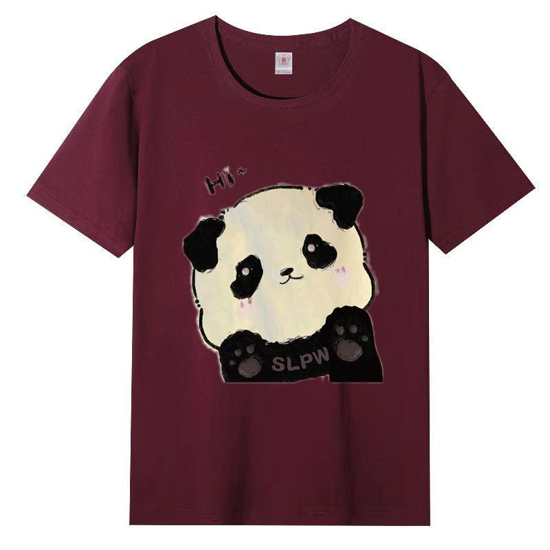 Summer Ladies Cute Cat Printed Cotton Breathable Style T-Shirt Short Sleeve