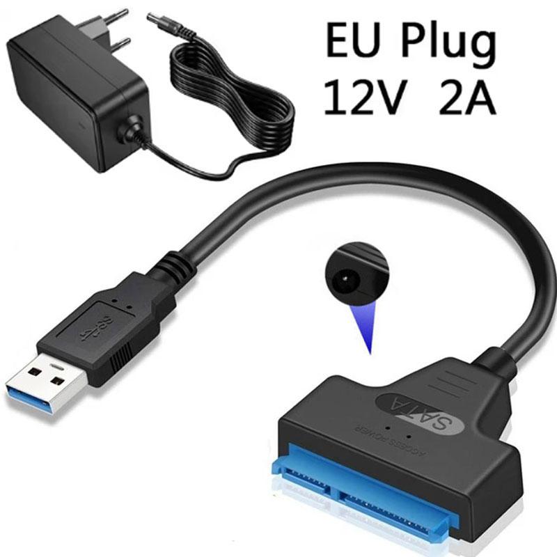 Кабель-адаптер USB 3.0 на SATA 3 для HDD/SSD 2,5" и 3,5" Кабель-конвертер USB3.0 для жесткого диска Samsung Seagate WD 2,5 3,5 дюйма