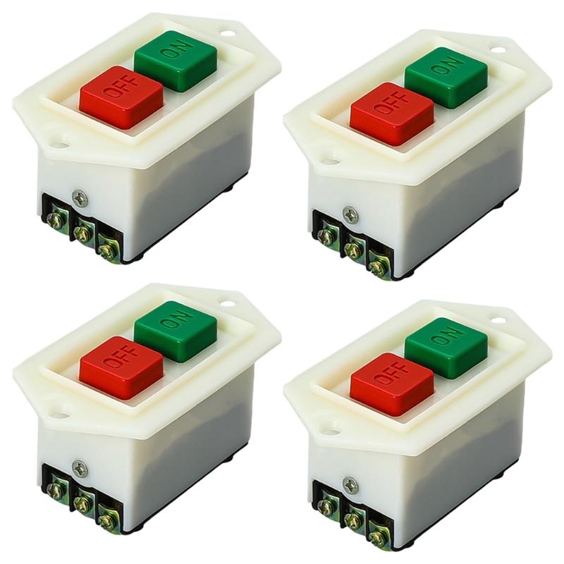 Waterproof Flushing Mount Push Button Switches 380V 5A Start Stop Switches Plastic for Safe Operation in Workshops & Factories