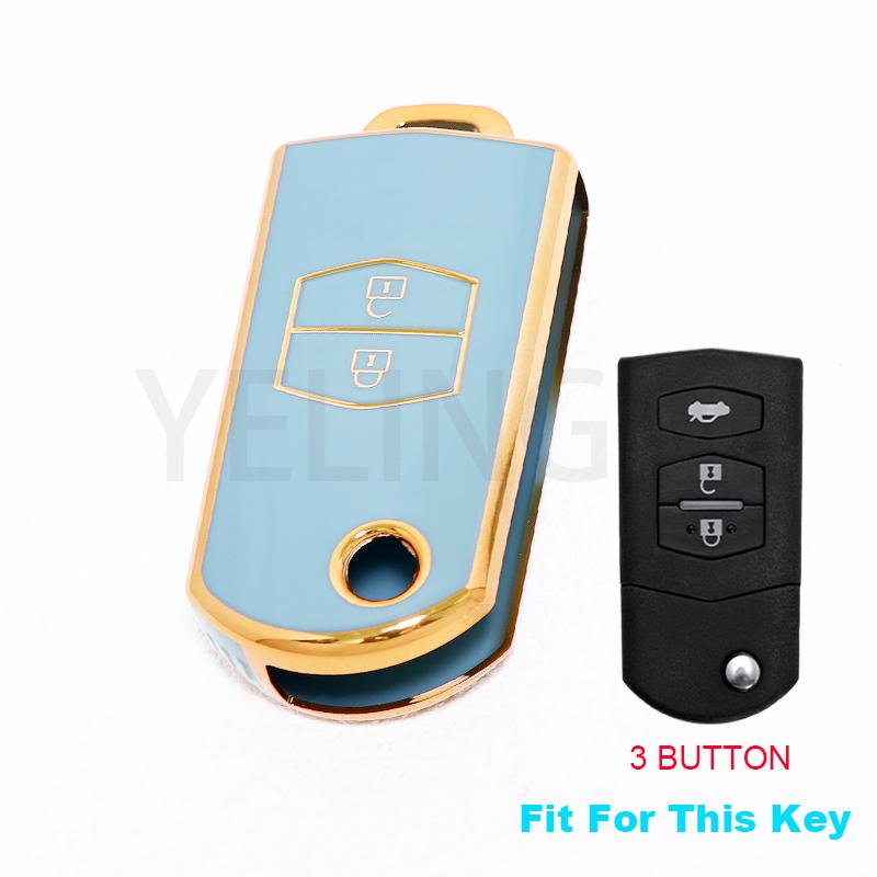 New 2 3 Button Car Folding TPU Key Case Cover Shell Fob For Mazda 2 3 5 6 CX7 CX9 RX8 MX5 MPV Car Key Protection Accessories