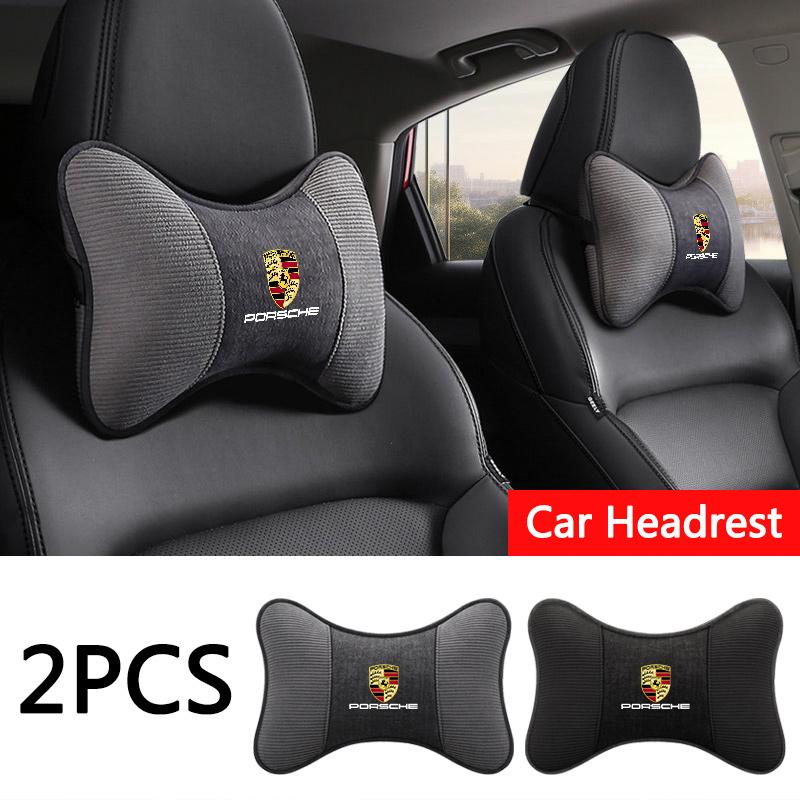 Car Seat Headrest Neck Support Pillow Soft Pad For Porsche Panamera Carman Macann Bobst Cayenne 911 981 991 970 996 Sticker LG4
