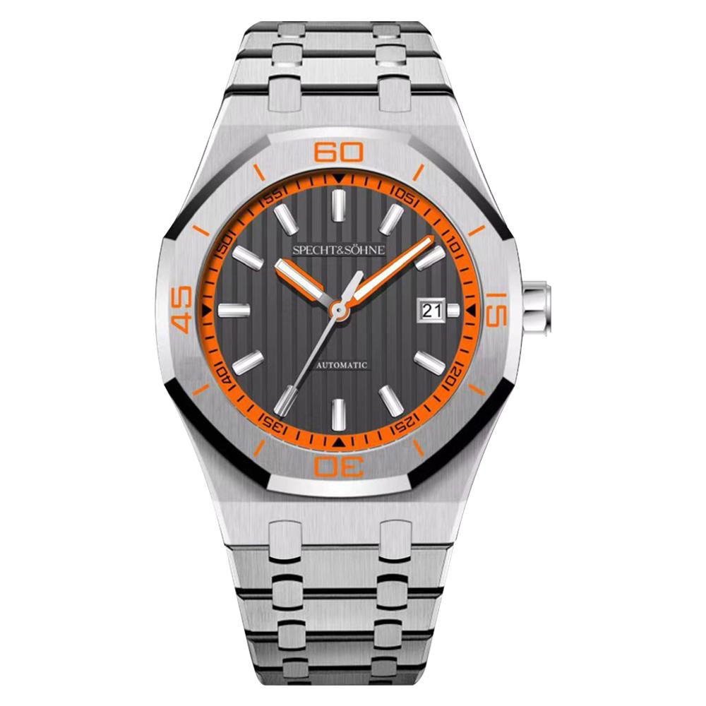 Новые Роскошные Автоматические Механические Часы Specht & Söhne Япония 8215 Механизм Часы из Нержавеющей Стали Сапфировое Стекло Водонепроницаемые 40 мм