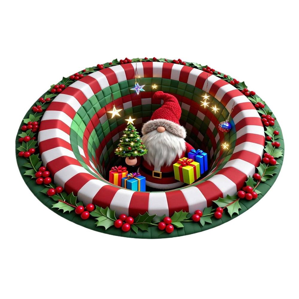 3D Special-shaped Christmas Tree Base Mat Imitation Cashmere Bedroom Door Mat Home Decor