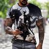 Летняя мужская футболка с коротким рукавом, модный принт демона-дракона, 3D-печать, оверсайз, свободная, повседневная, уличный хип-хоп топ