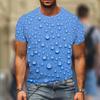Мужская футболка с каплями воды, модные повседневные футболки с 3D круглым вырезом и короткими рукавами в стиле хип-хоп, уличная одежда с принтом в стиле Харадзюку, топы