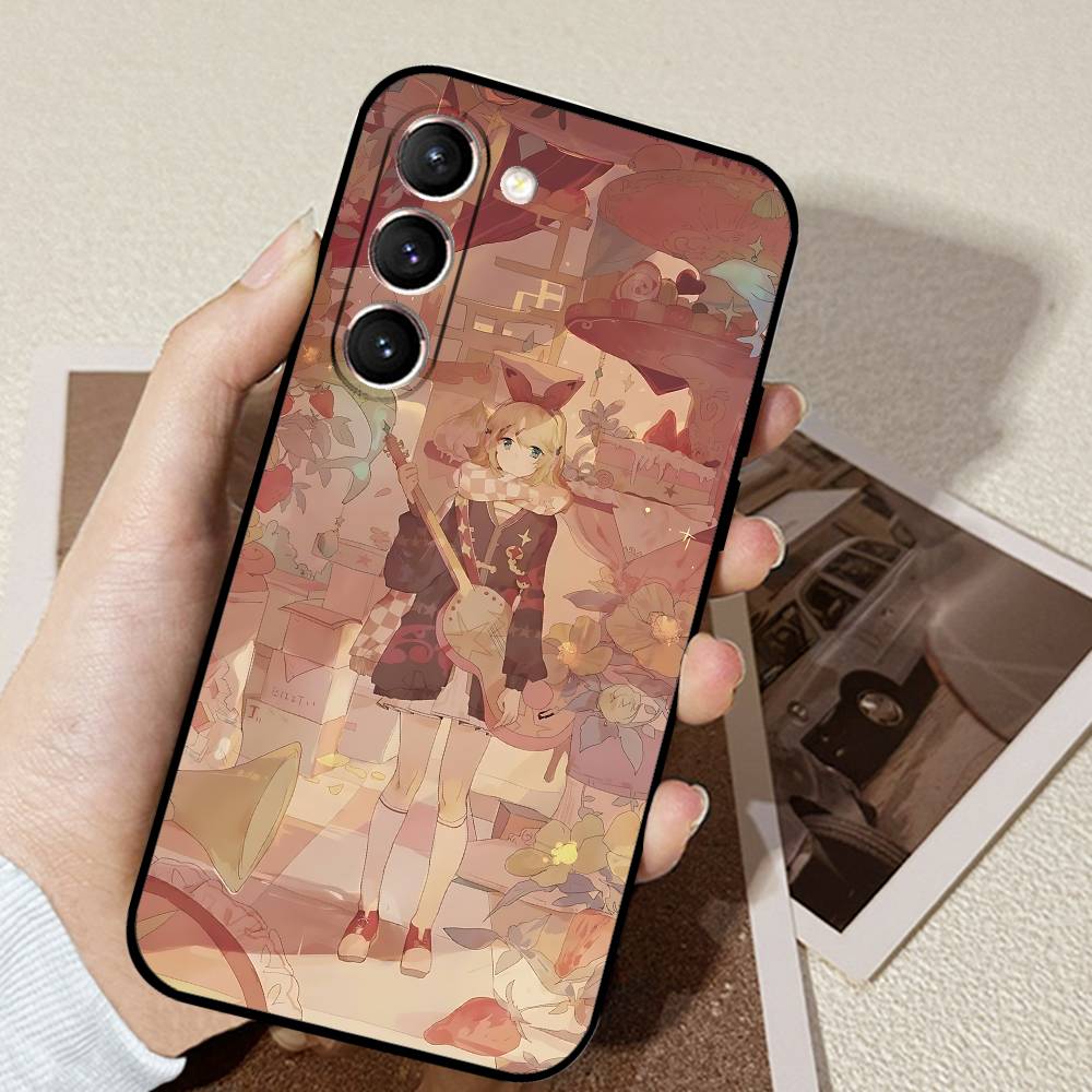 J-KagamineS Rin Len Phone Case Black Ultra-thin Shockproof Case For Samsung S24/S25/S22/S30/Note20/Lite/Ultra/5G/Plus/FE