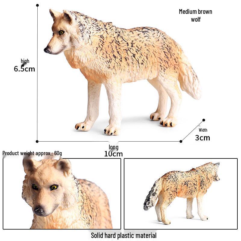 Cross-border Children's Solid Yellow Wolf & Gray Wolf Pup Ornamental Toys