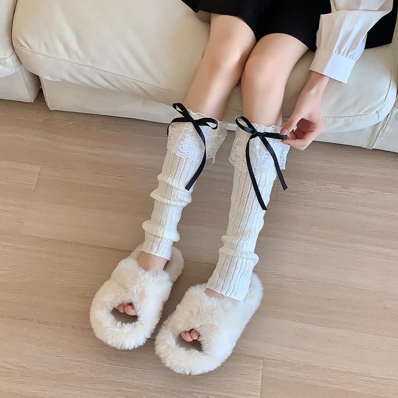 Гетры женские Лолита кружевные носки с рюшами чулки милый бант вязаный чехол для ног гольфы JK милые девушки каваи гетры