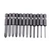 12pcs 50mm Length 14 Inch Hex Shank S2 Alloy Magnetic Cross Phillips Screwdriver Bit