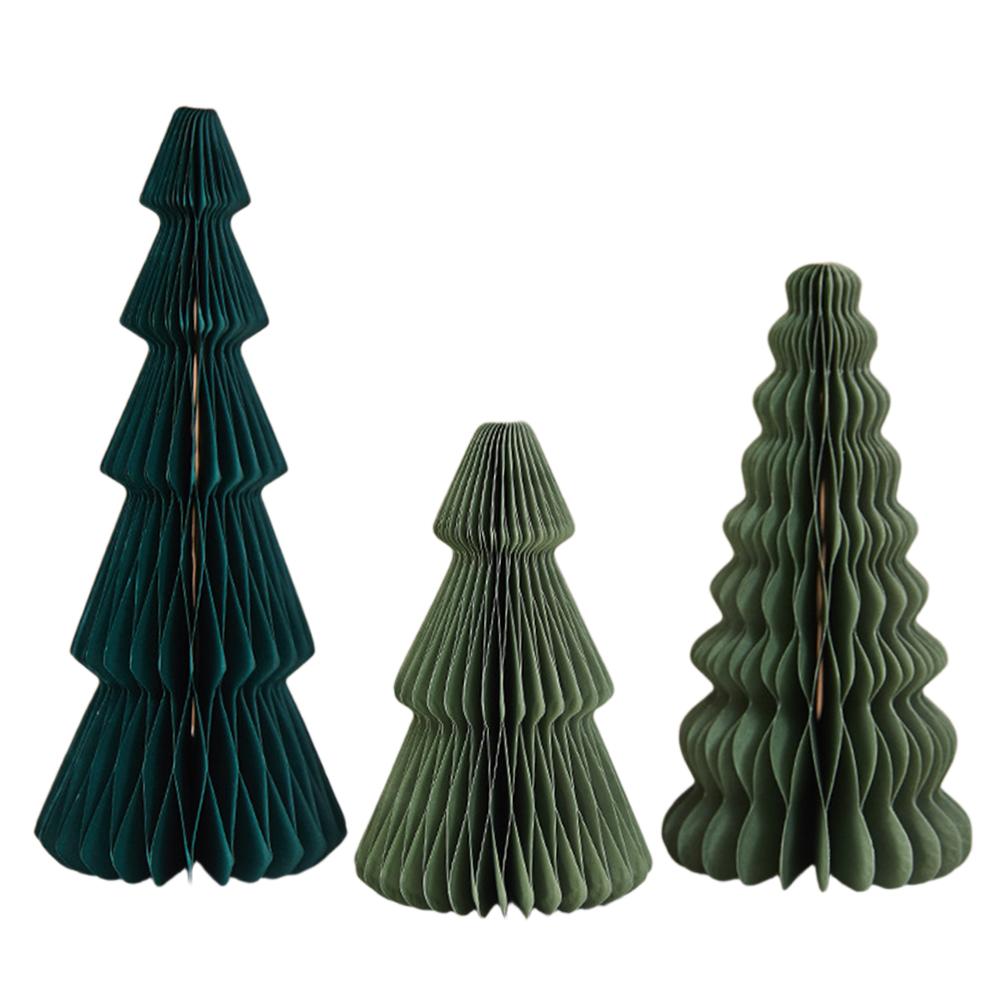 3 шт. Оригами Рождественская елка Украшение Сотовая бумага Рождественская елка Бумажная Рождественская елка для праздничного домашнего декора и реквизит для фото