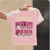 2026 New KATSEYE 1-12 Years Old Girls' Pure Cotton Short-Sleeved Sportswear Casual Shirt with Street Style Print Summer T-Shirt