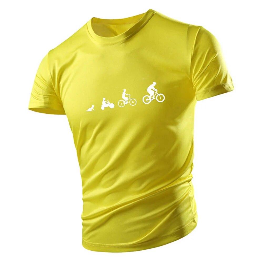 Four Seasons New Outdoor Casual Street Style 2d Bicycle Print Top Men'S T-Shirt Short Sleeve Loose Comfortable Quick Drying