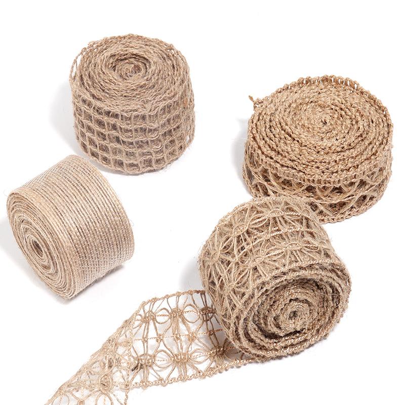 1 шт. Мешковина Лента Домашняя Лента Подарочная Упаковка Плетеная Лента Ручная работа Полая Плетеная Лента Декоративная Мульти-стиль